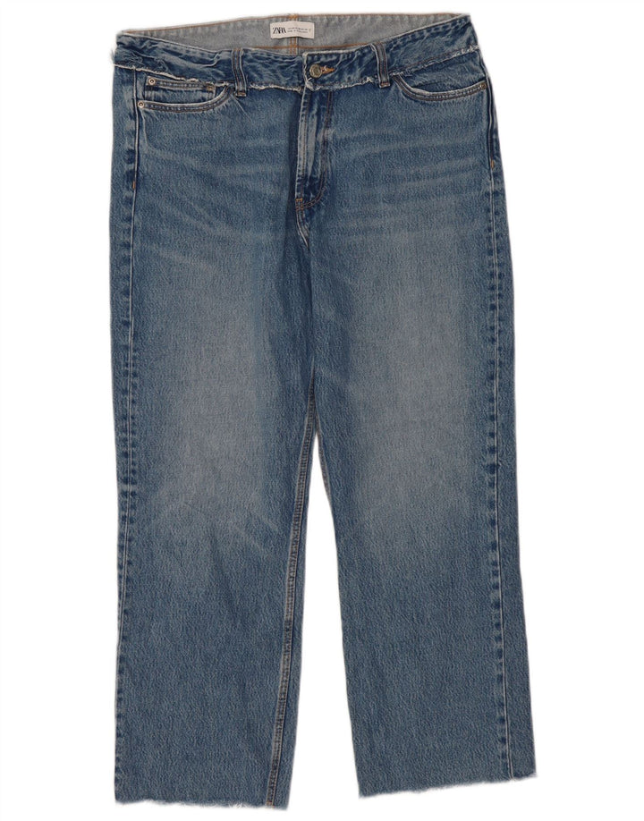 Zara Γυναικείο Straight Jeans EU 42 Large W32 L27 Blue
