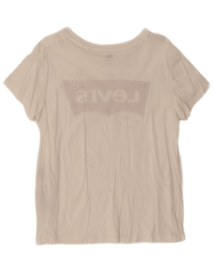 Γυναικείο γραφικό μπλουζάκι Levi's Top UK 12 μεσαίο λευκό βαμβακερό