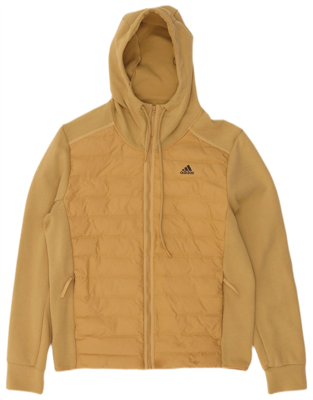 Adidas Ανδρικό Bomber Jacket με κουκούλα UK 38 Βαμβακερό μεσαίο μπεζ