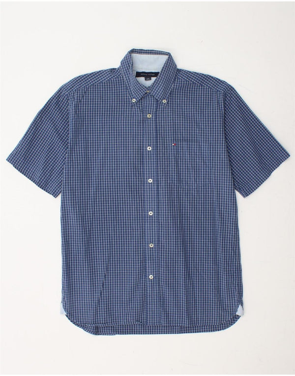 TOMMY HILFIGER Ανδρικό κοντομάνικο πουκάμισο Small Blue Check Cotton