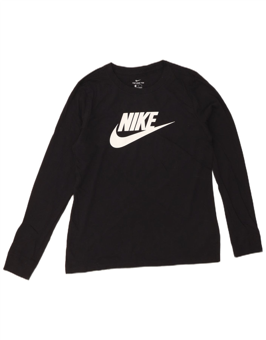 Γυναικείο γραφικό τοπ NIKE μακρυμάνικο UK 14 μεσαίο μαύρο βαμβακερό