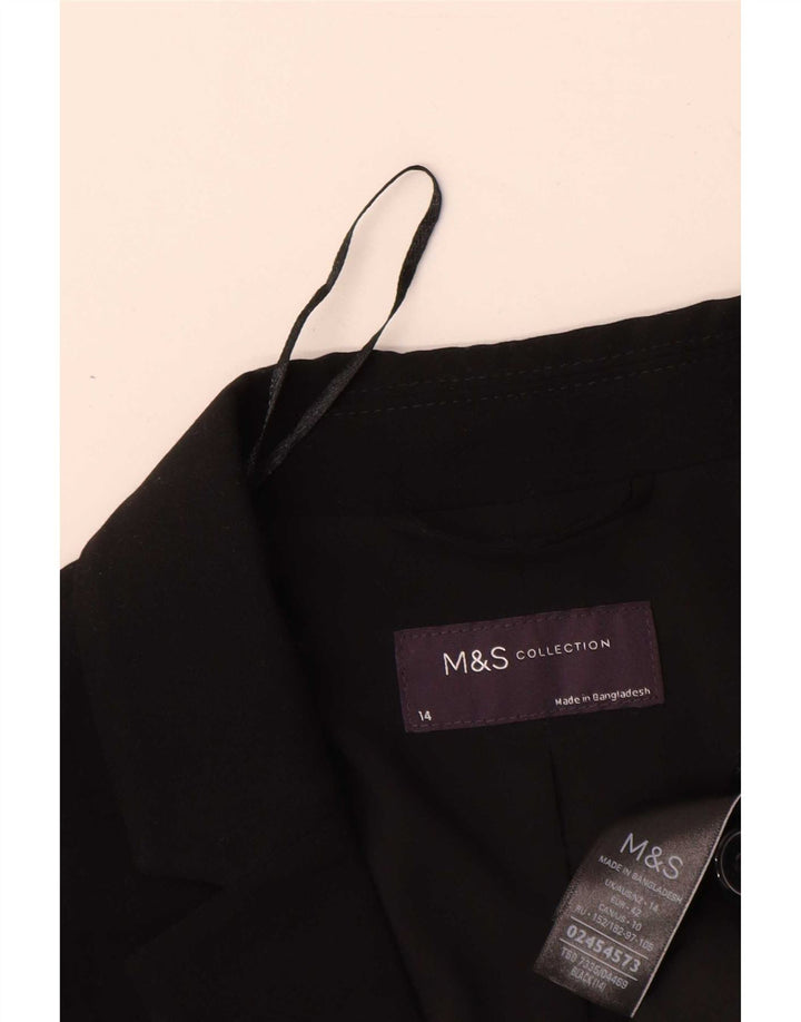 Marks & Spencer Γυναικείο Μπουφάν σακάκι με 1 κουμπί UK 14 μεγάλο μαύρο πολυεστέρα
