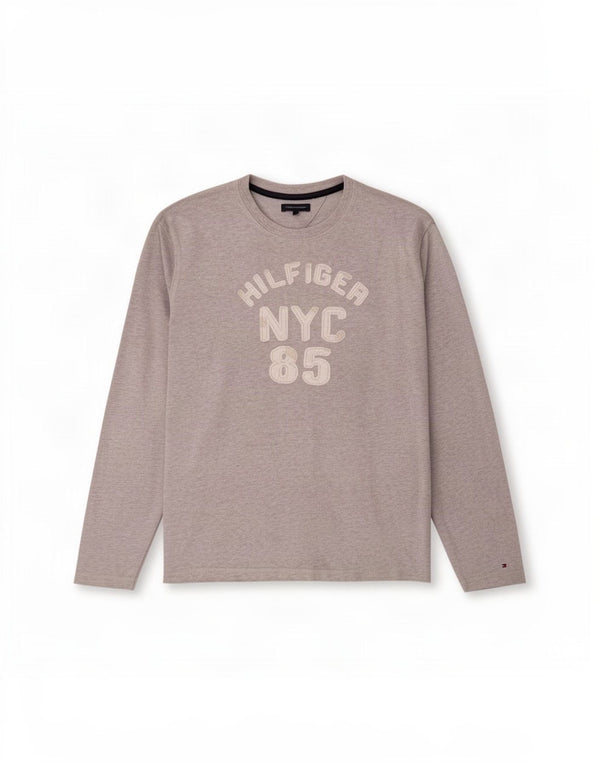 Tommy Hilfiger Boys Graphic Top Μακρυμάνικο 15-16 ετών Γκρι βαμβακερό