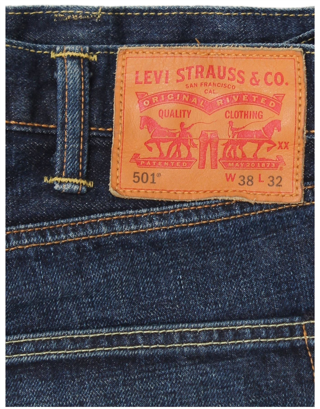 LEVI'S Ανδρικό τζιν 501 ίσιο W38 L32 Μπλε βαμβακερό