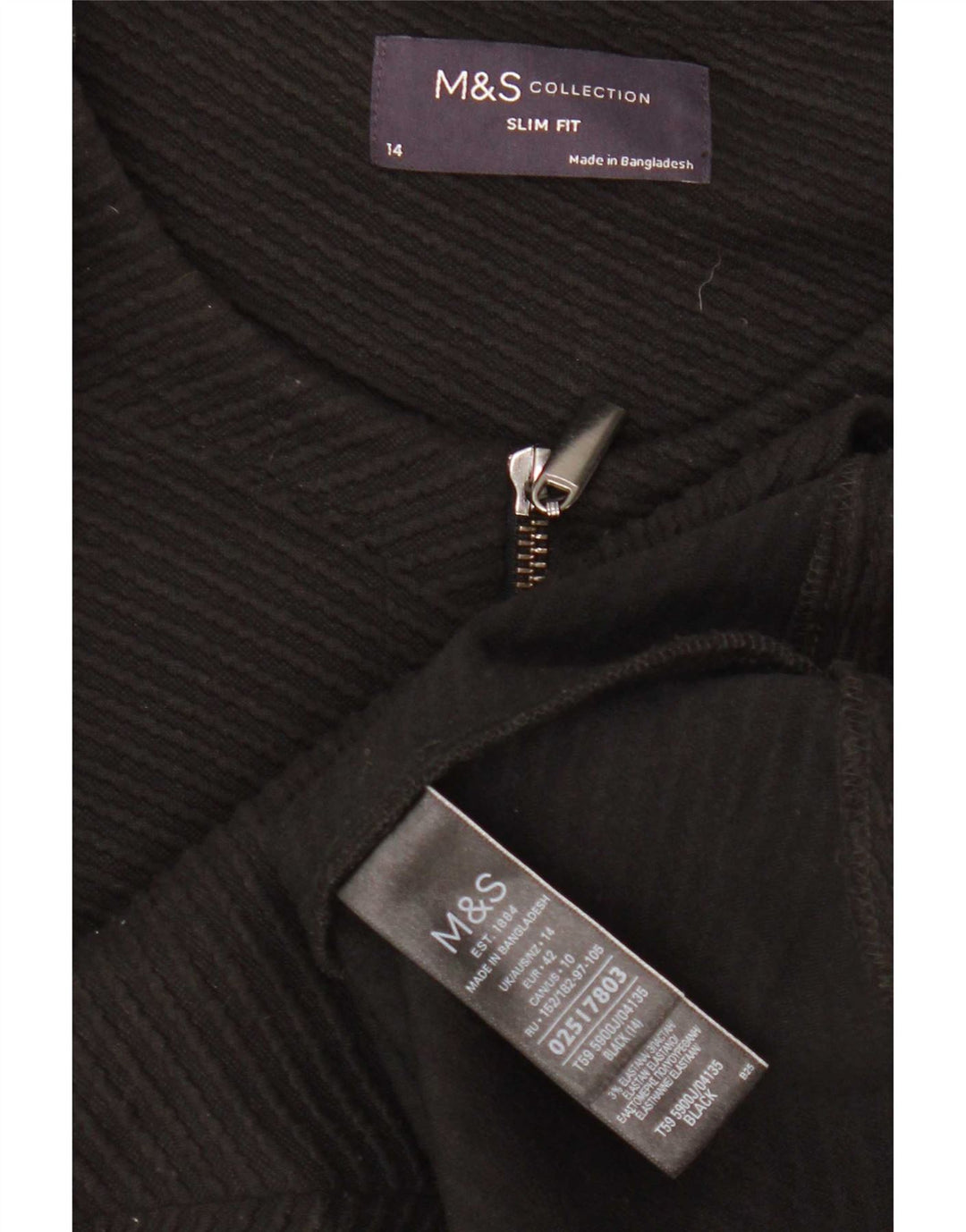Marks & Spencer Γυναικείο Μπουφάν Blazer Full Zip Crop UK 14 Medium Black
