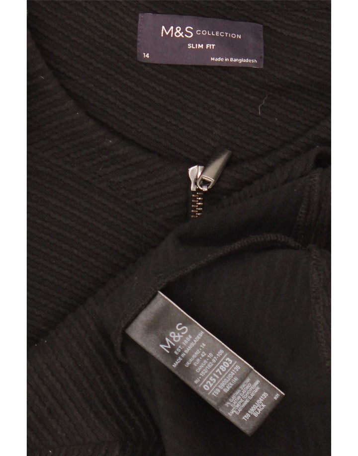 Marks & Spencer Γυναικείο Μπουφάν Blazer Full Zip Crop UK 14 Medium Black