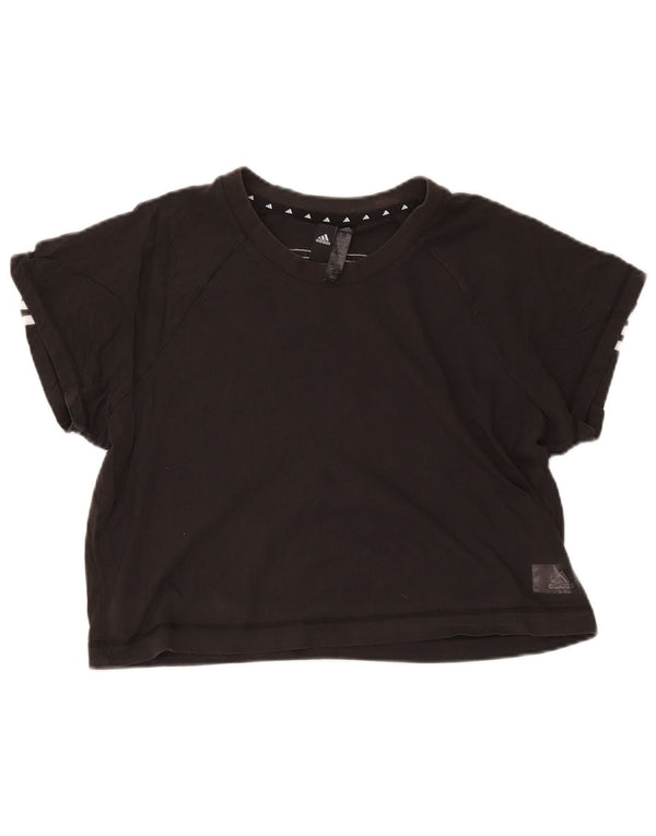 Γυναικείο T-Shirt Adidas Crop Top UK 24/26 2XL Μαύρο