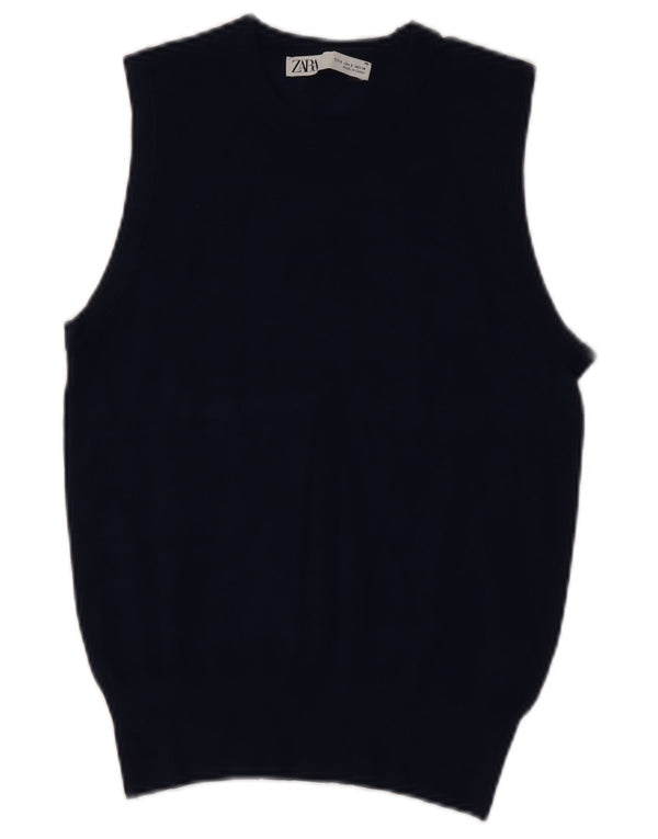Zara Γυναικείο Γιλέκο Tank Top UK 10 Small Navy Blue