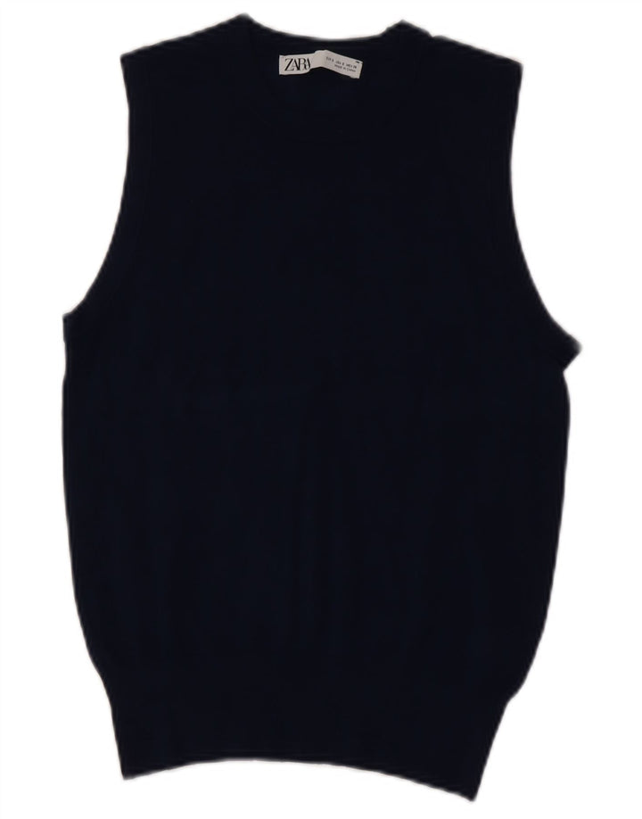 Zara Γυναικείο Γιλέκο Tank Top UK 10 Small Navy Blue