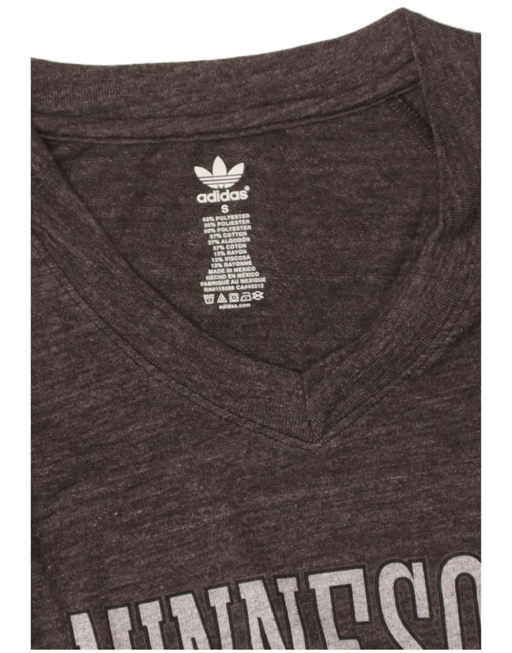 ADIDAS Womens Minnesota Graphic T-Shirt Top UK 8 Small Grey Polyester