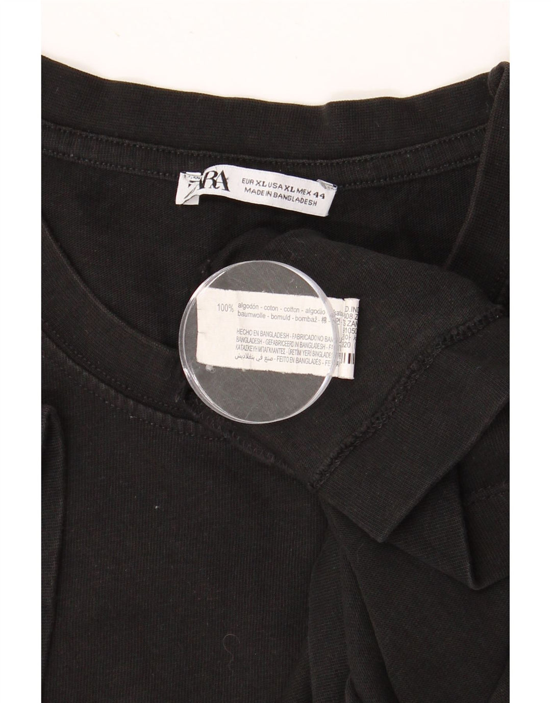 Ανδρικό T-Shirt ZARA Top XL Μαύρο βαμβακερό