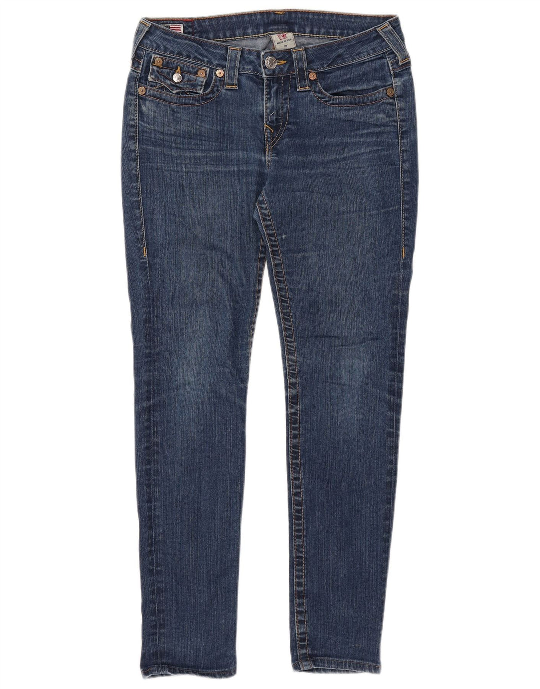 TRUE RELIGION Γυναικείο Slim Jeans W30 L30 Blue Cotton