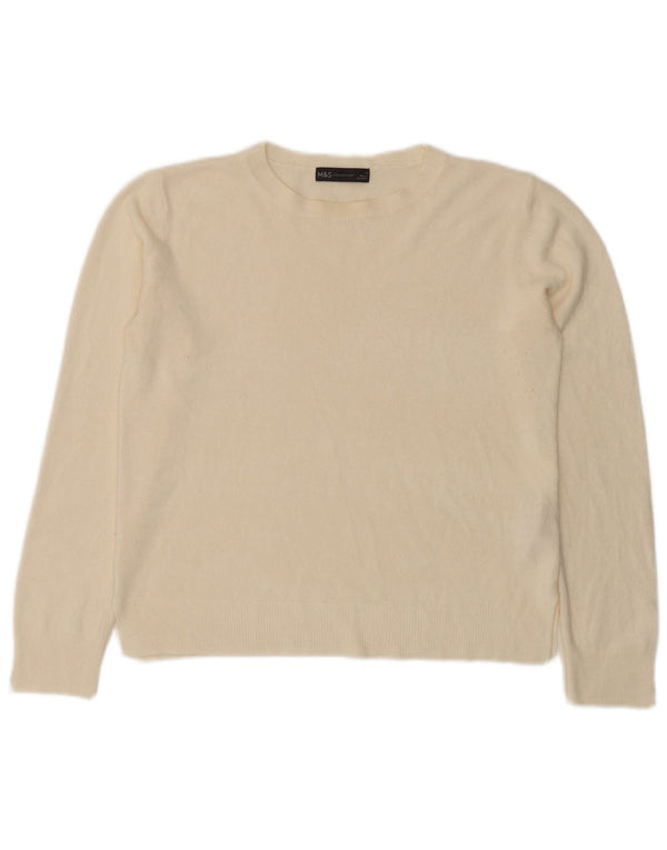 Marks & Spencer Γυναικείο πουλόβερ με λαιμόκοψη UK 14 Medium Off White