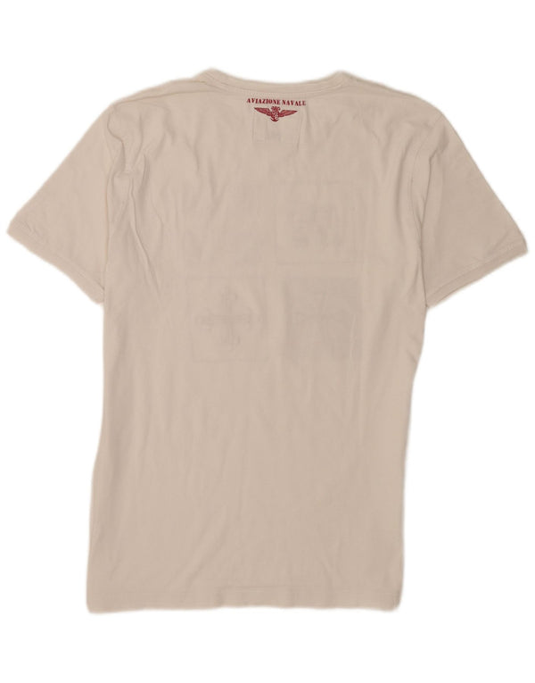Aviazione Navale Mens Graphic T-Shirt Top Large White Cotton