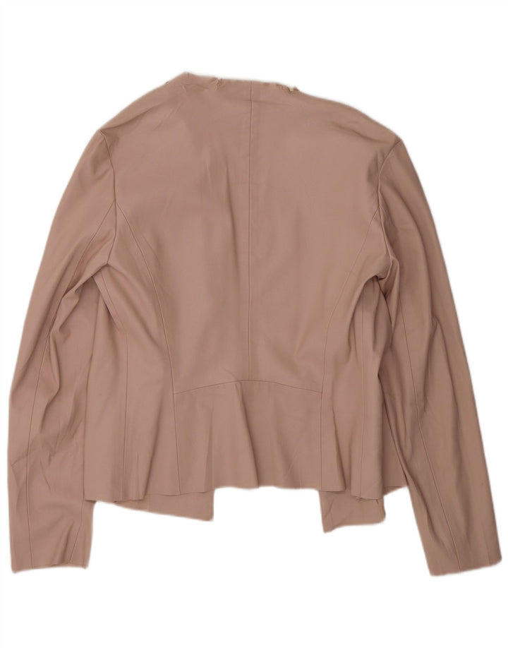 Zara Γυναικείο Μπουφάν Blazer από συνθετικό δέρμα UK 14 Medium Pink