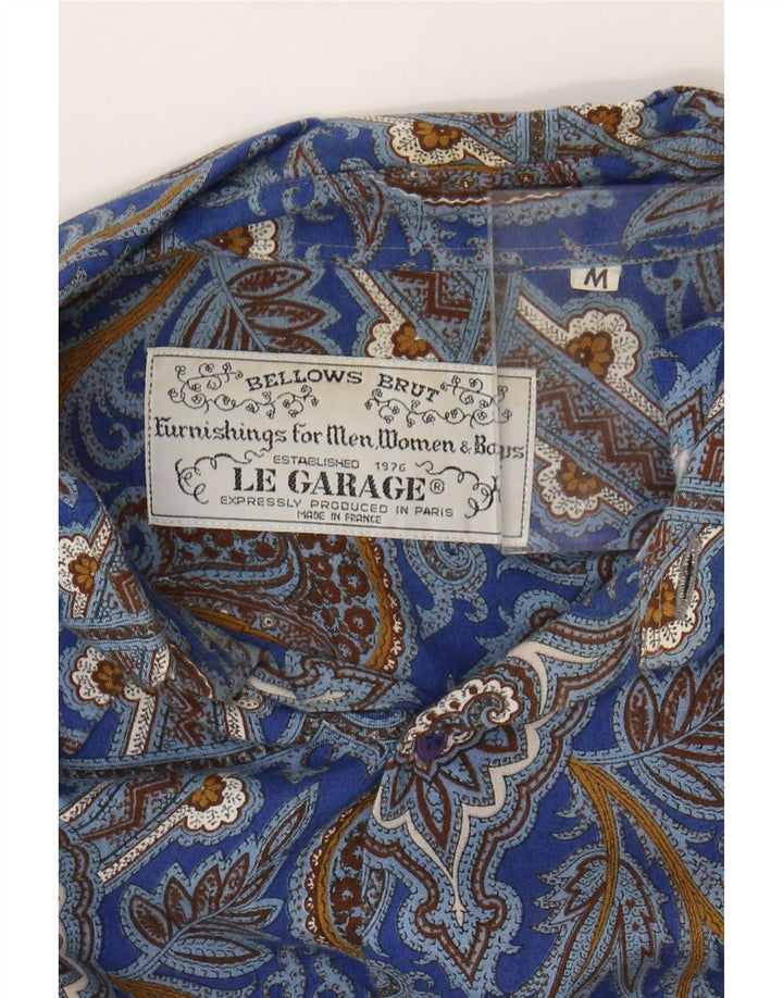 LE GARAGE Mens Shirt Medium Blue Paisley