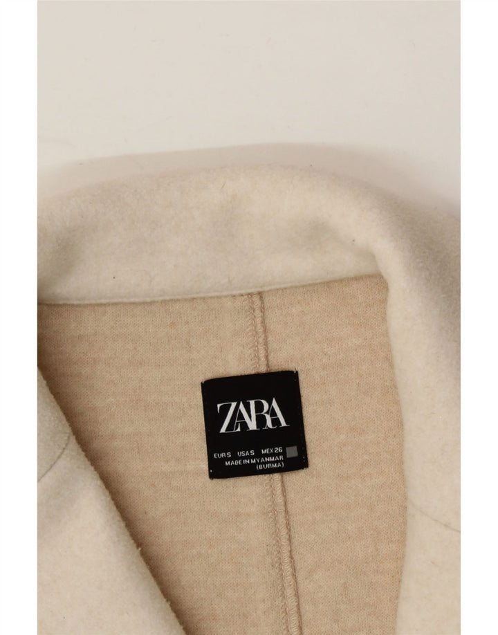 ZARA Womens Overcoat UK 10 Small Beige Polyester Vintage Zara and Second-Hand Zara from Messina Hembry 