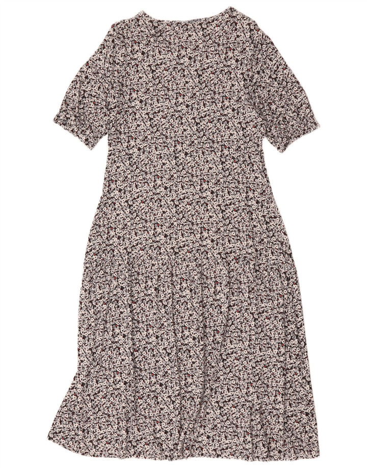 Marks & Spencer Γυναικείο Maxi Φόρεμα UK 14 Medium Black Floral Viscose