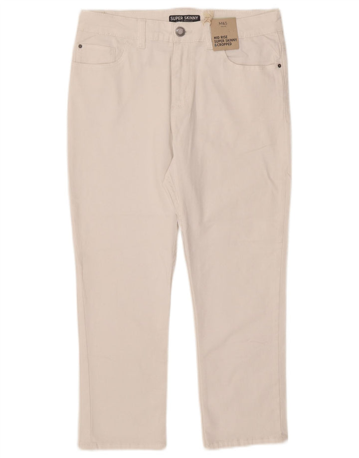 Marks & Spencer Γυναικεία ψηλόμεσα κομμένα τζιν UK 12 Medium W30 L21 White