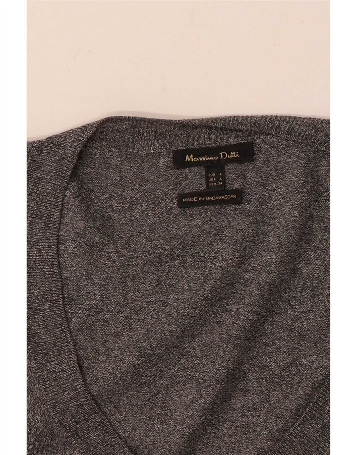 Massimo Dutti Γυναικείο χιτώνιο 3/4 μανίκι τοπ UK 14 Μεγάλο γκρι φλύκταινα