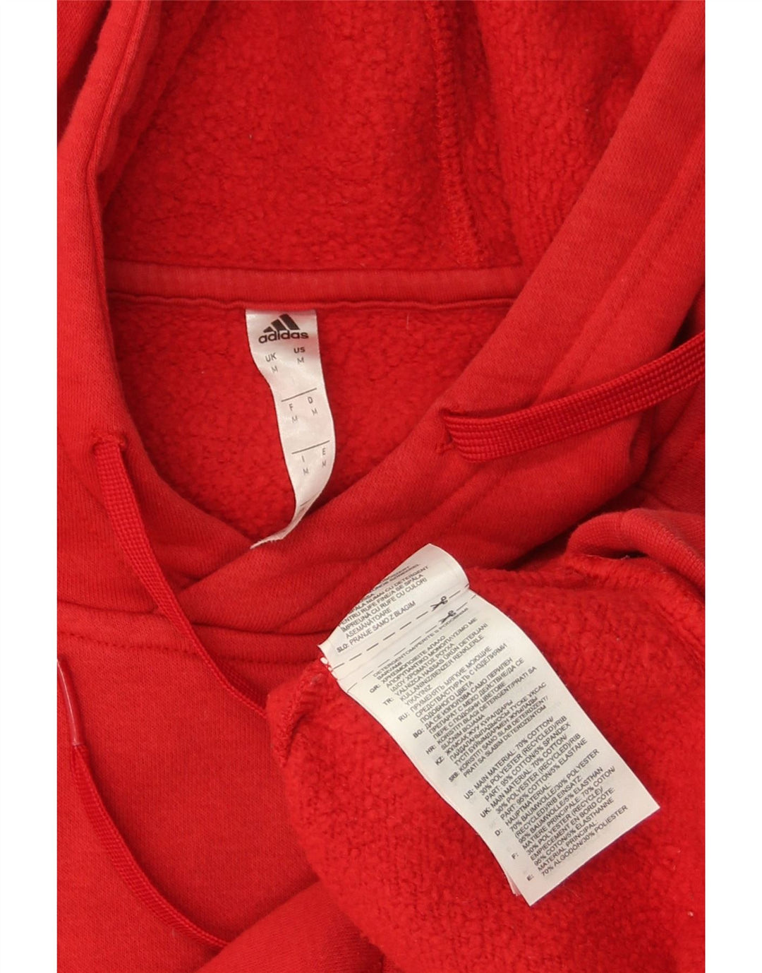 Ανδρικό κουκούλα ADIDAS, μεσαίο κόκκινο βαμβακερό