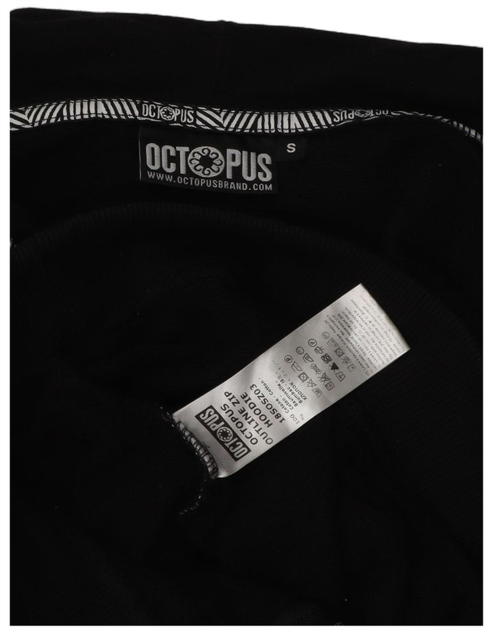 Ανδρικό πουλόβερ με κουκούλα με φερμουάρ Octopus Μικρό μαύρο βαμβακερό