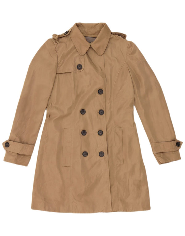 Zara Womens Trench Coat UK 14 Medium Beige Polyester