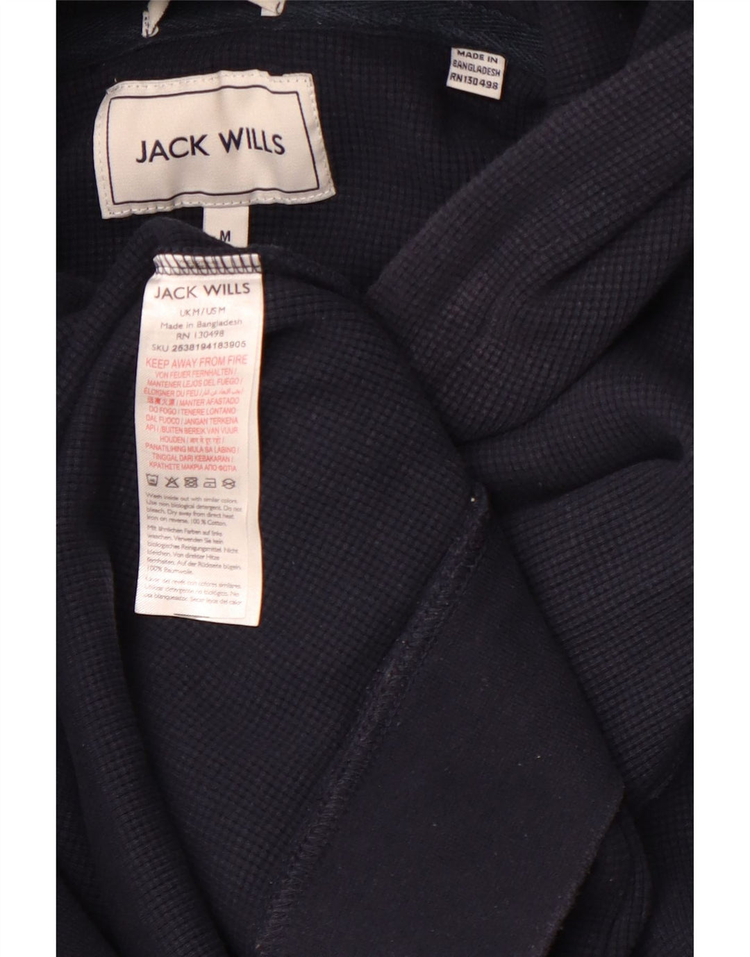 JACK WILLS Ανδρικό φούτερ με κουκούλα, μεσαίο μπλε βαμβακερό