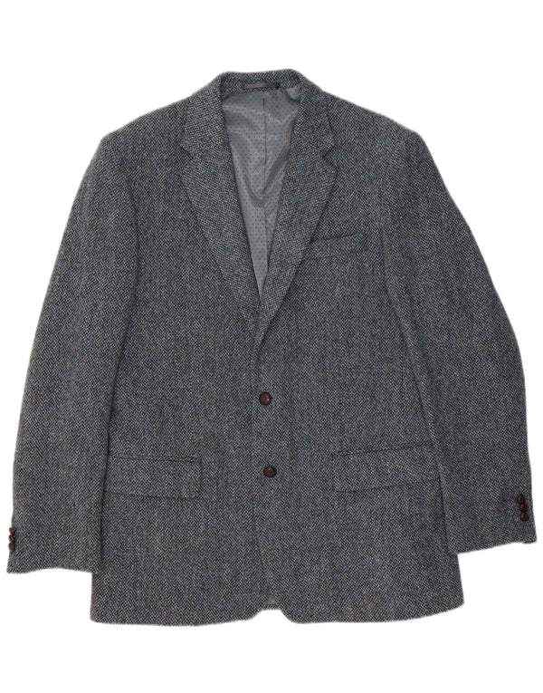 Harris Tweed Ανδρικό μπλέιζερ με 2 κουμπιά μπουφάν UK 40 μεγάλο μπλε ψαροκόκαλο