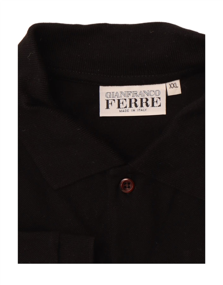 GIANFRANCO FERRE Mens Polo Shirt 2XL Black