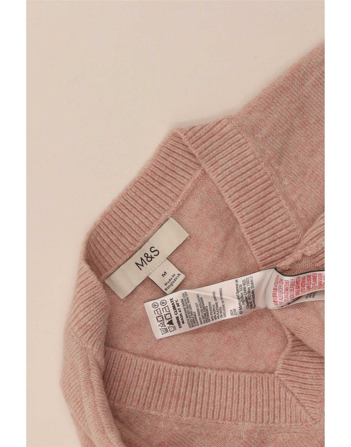 Marks & Spencer Γυναικείο πουλόβερ με λαιμόκοψη με V λαιμόκοψη UK 14 Μεσαίο ροζ πολυεστέρα