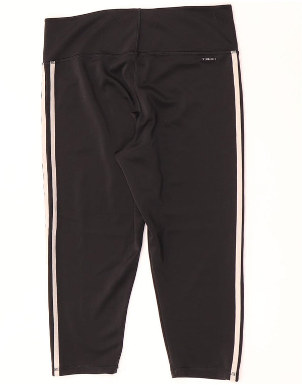 Adidas Γυναικεία κολάν Capri Climalite UK 16/18 μεγάλο μαύρο πολυεστέρα