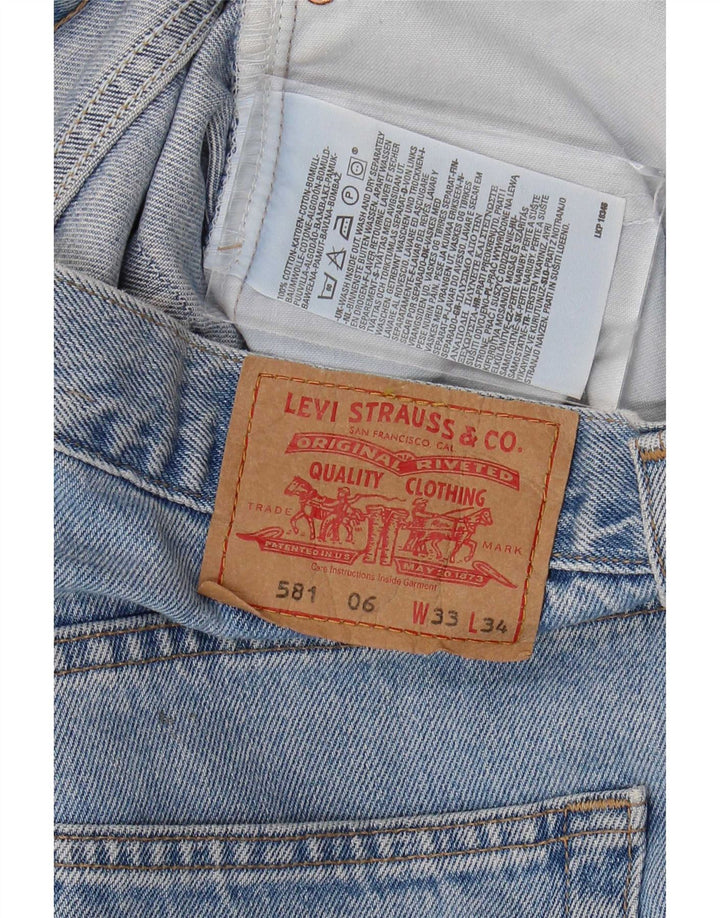 Levi's Mens 581 Straight Jeans W33 L34 Μπλε βαμβακερό