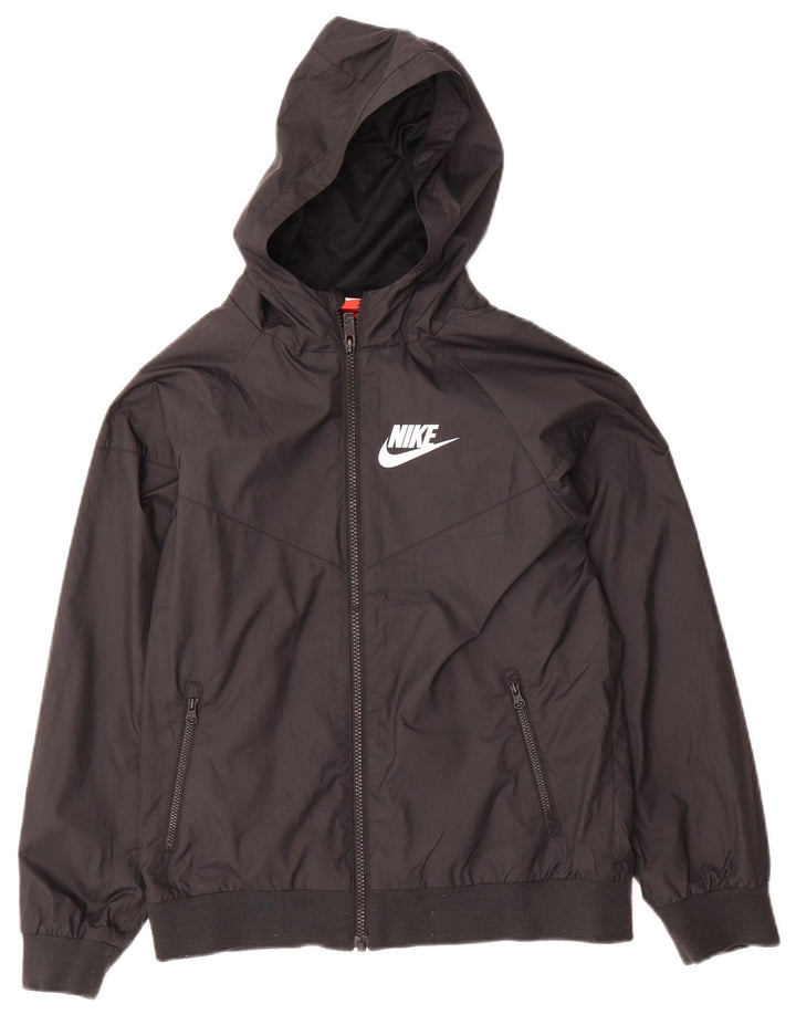 Nike γυναικείο μπουφάν βροχής με κουκούλα UK 12 μεσαίο μαύρο πολυεστέρα