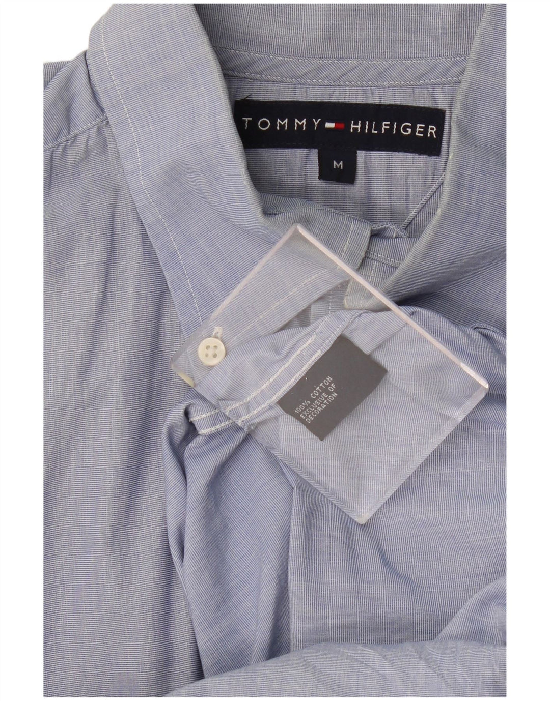 Ανδρικό πουκάμισο TOMMY HILFIGER, μεσαίο μπλε βαμβακερό