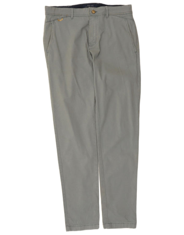 Zara Ανδρικό ίσιο παντελόνι Chino EU 42 Large W32 L31 Μπλε βαμβακερό