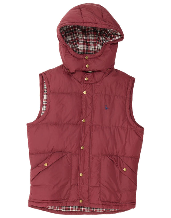 JACK WILLS Ανδρική κουκούλα με επένδυση Gilet UK 38 Medium Burgundy Nylon