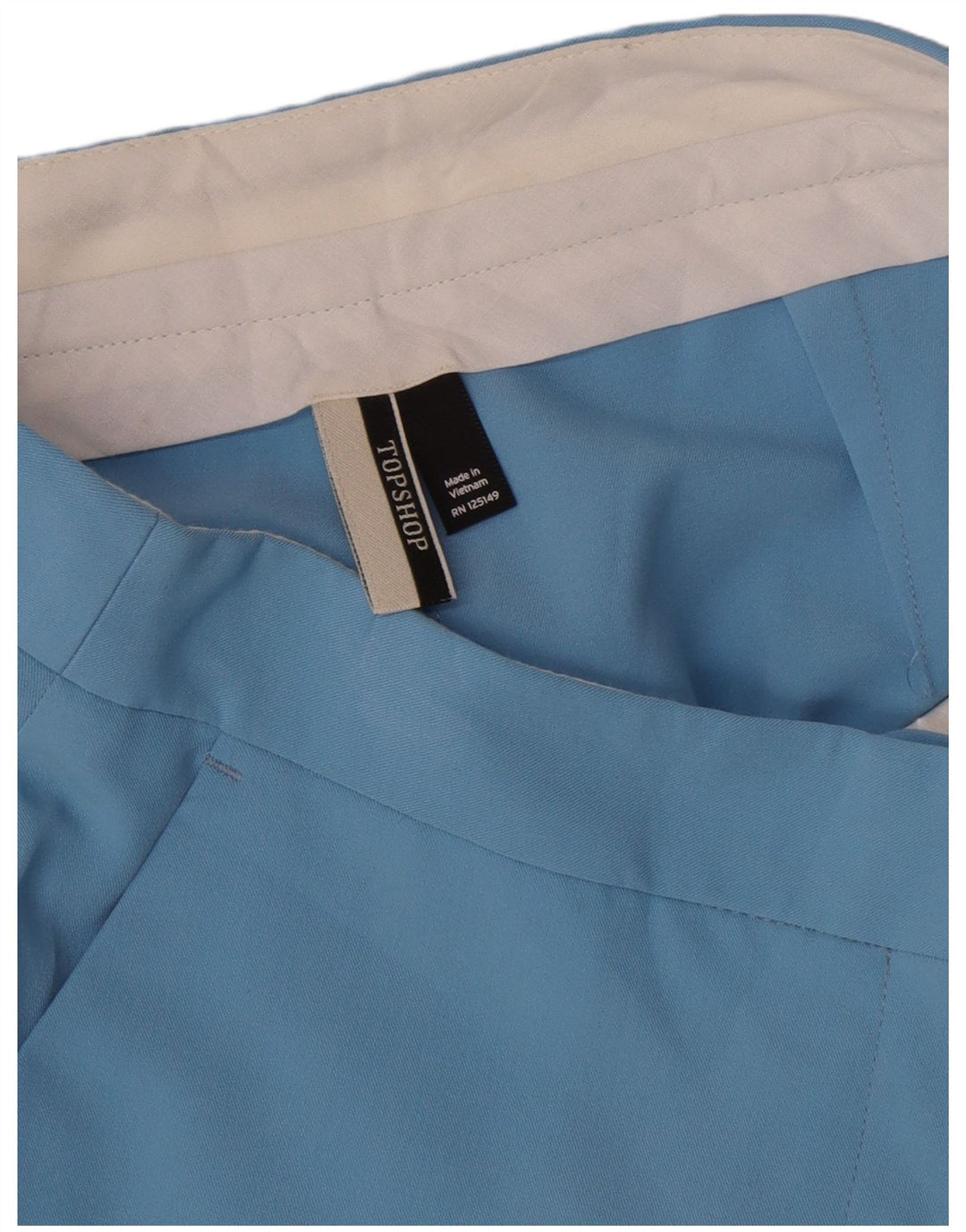 Topshop γυναικείο μποτάκι κομμένο παντελόνι UK 8 Small W26 L24 Blue Polyester
