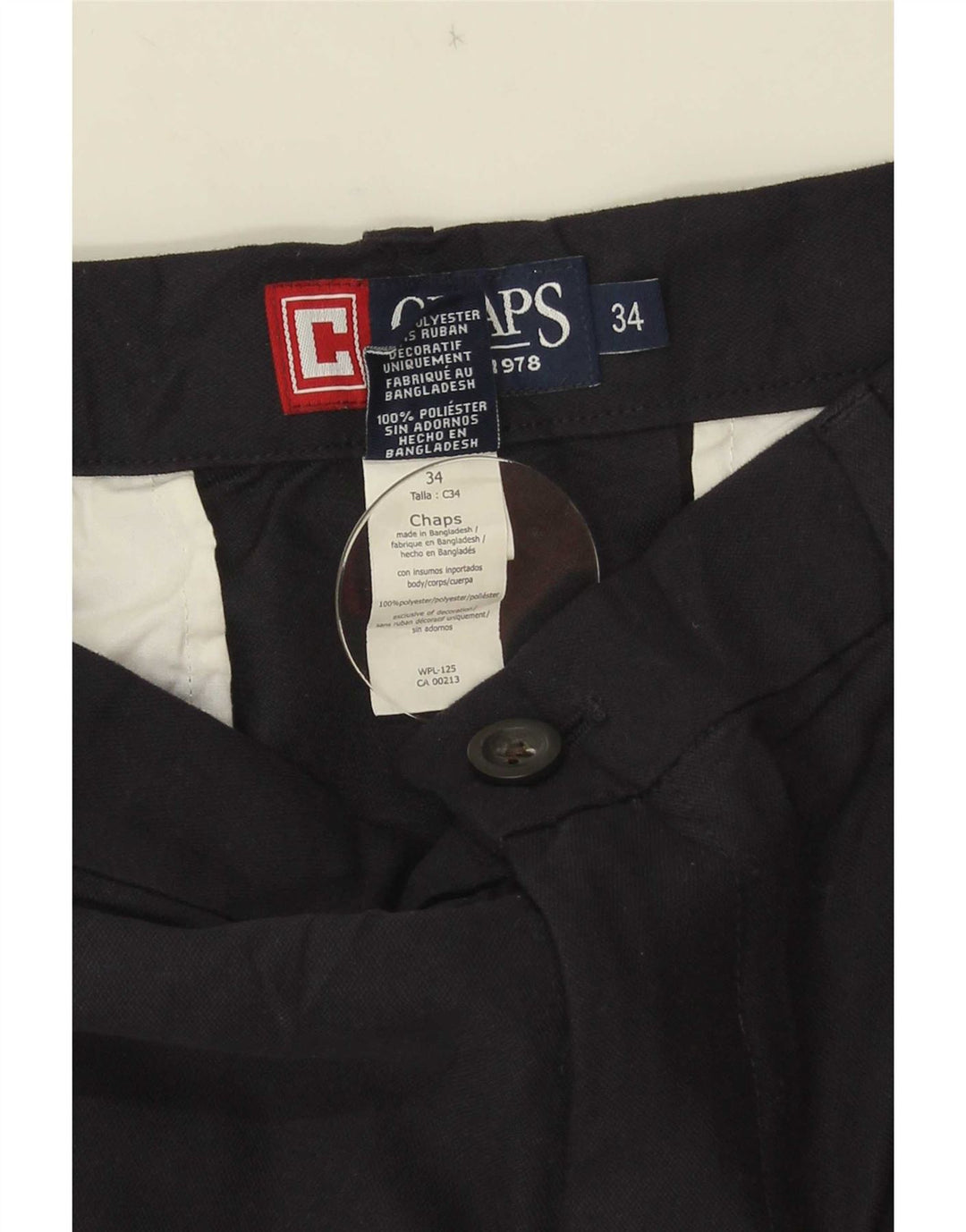 Chaps Ανδρικό σορτς Chino W34 μεγάλο μαύρο πολυεστέρα