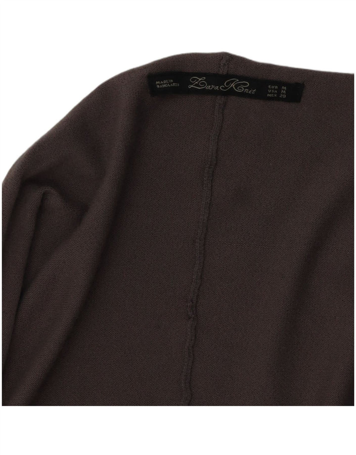 Zara Γυναικείο ανοιχτό πουλόβερ ζακέτα UK 14 Medium Grey