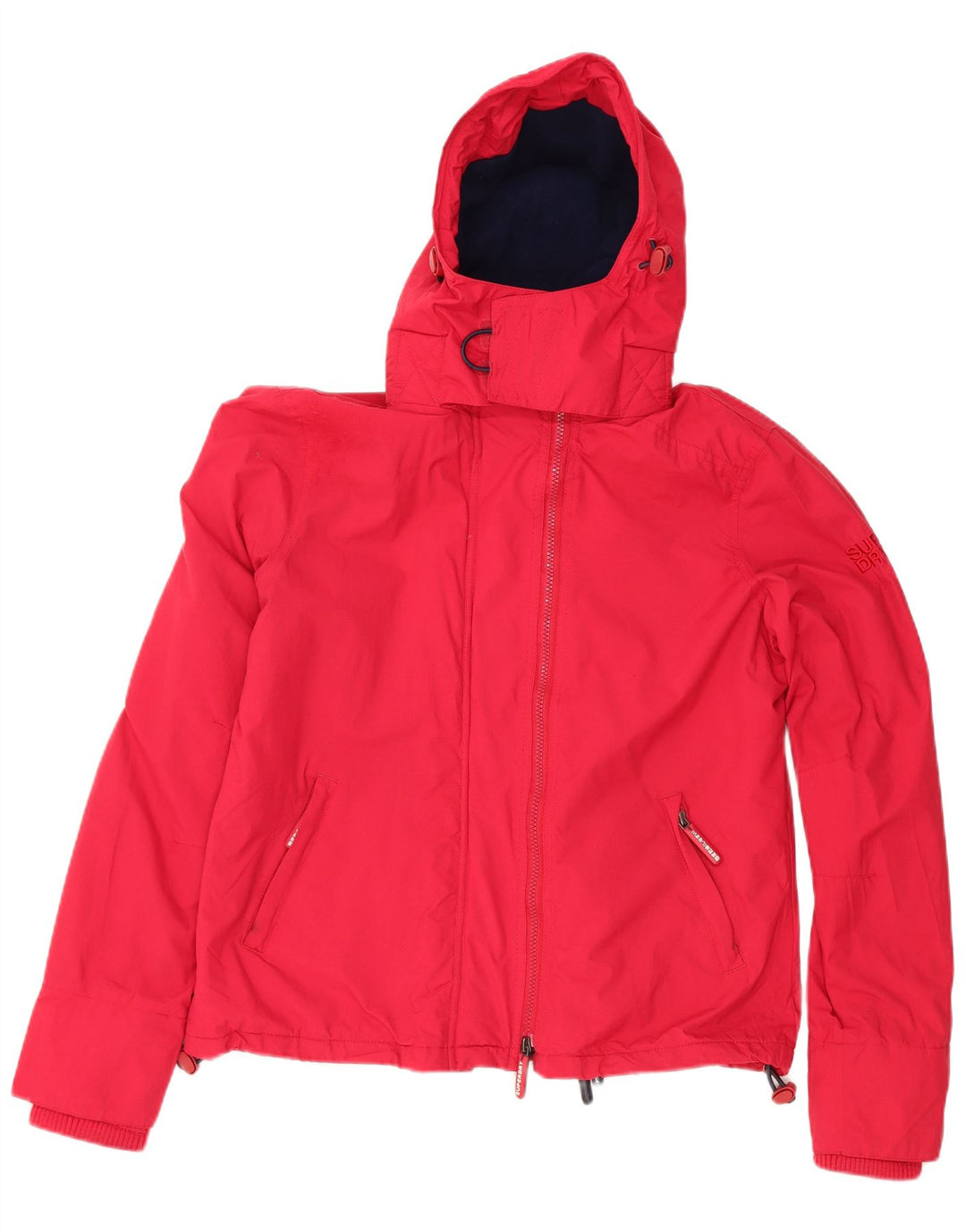 Superdry Γυναικείο Windcheater Hooded Windbreaker Jacket UK 16 Large Red