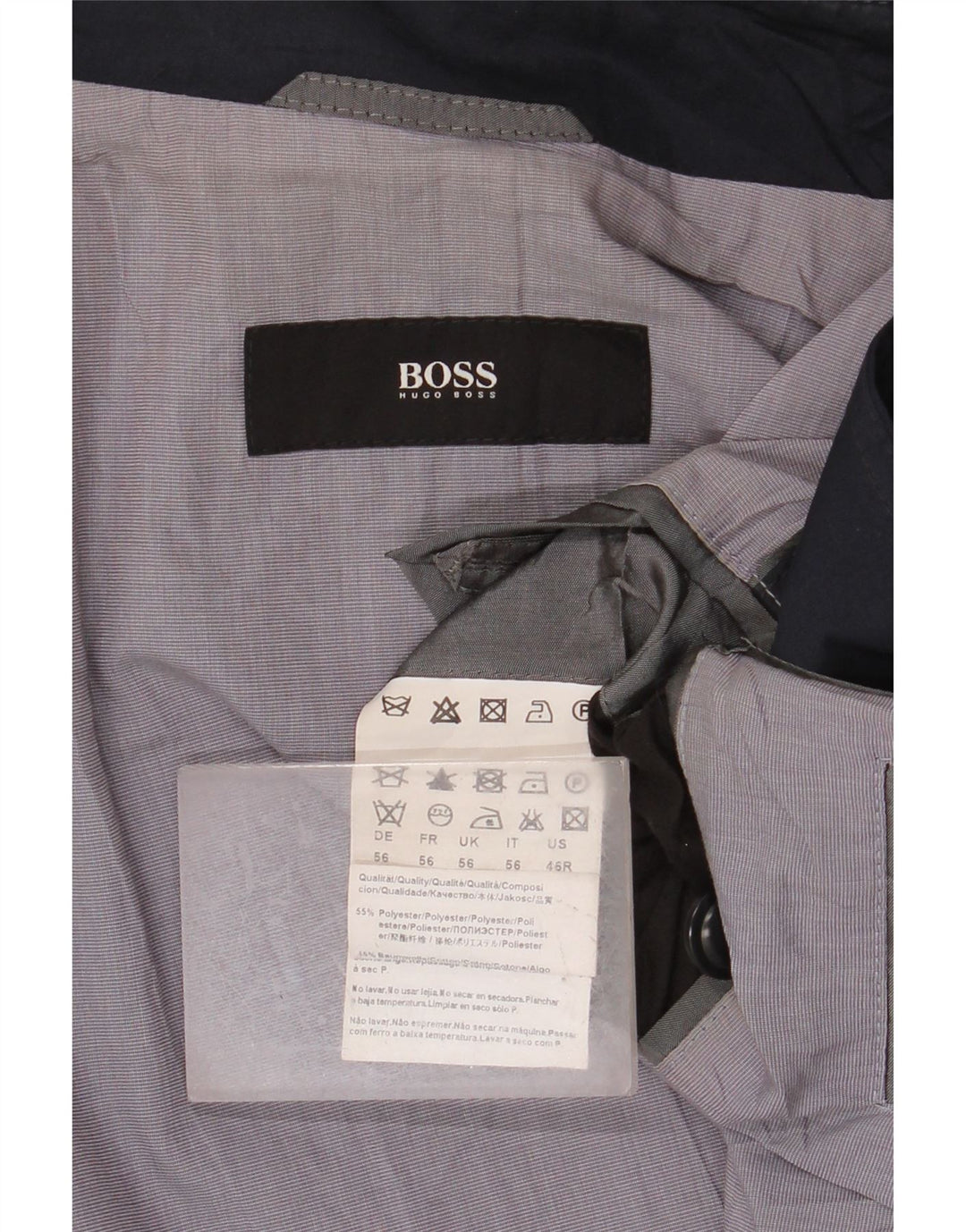 HUGO BOSS Ανδρικό Πανωφόρι IT 56 3XL Navy Blue Polyester