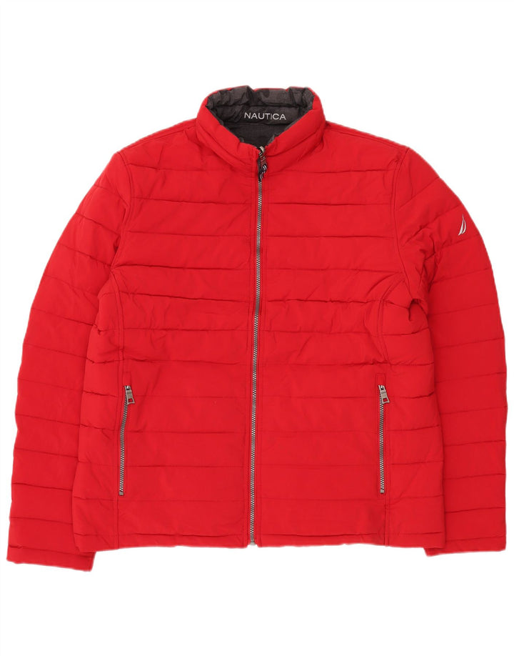 NAUTICA Ανδρικό αναστρέψιμο μπουφάν με επένδυση UK 40 μεγάλο μαύρο καμουφλάζ