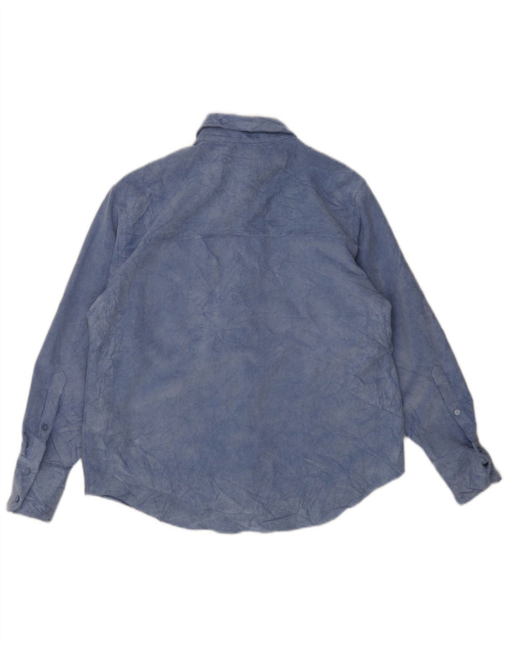 Zara Γυναικείο πουκάμισο Fleece UK 14 Medium Blue Tie Dye Polyester