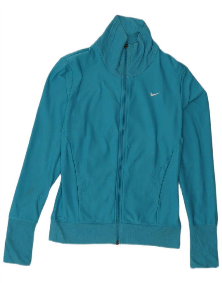 Γυναικεία φόρμα NIKE Dri Fit Top Jacket UK 8/10 Small Blue Polyester