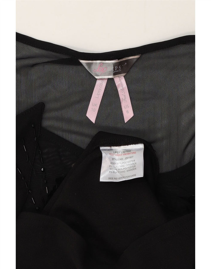 Lipsy Γυναικείο Bodycon Φόρεμα UK 10 Small Black Polyester