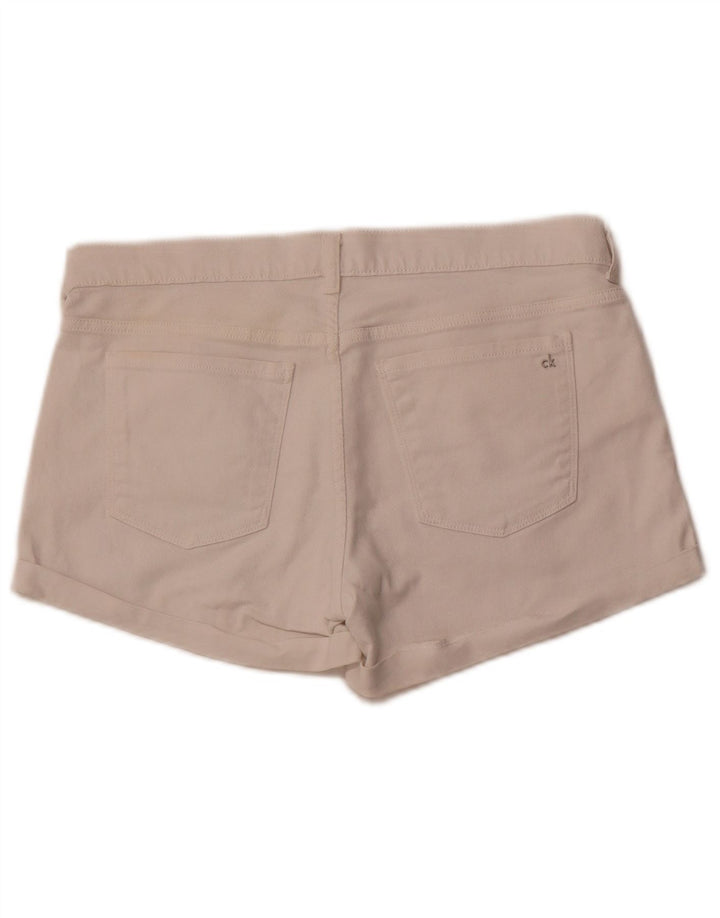 CALVIN KLEIN Γυναικείο τζιν σορτς US 8 Medium W32 Λευκό βαμβακερό