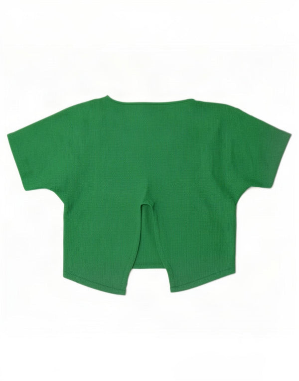 Zara Γυναικεία Μπλούζα Crop Top UK 16 Large Green Polyester
