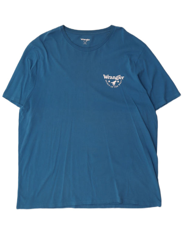 Ανδρικό T-Shirt Wrangler Top 2XL Μπλε βαμβακερό