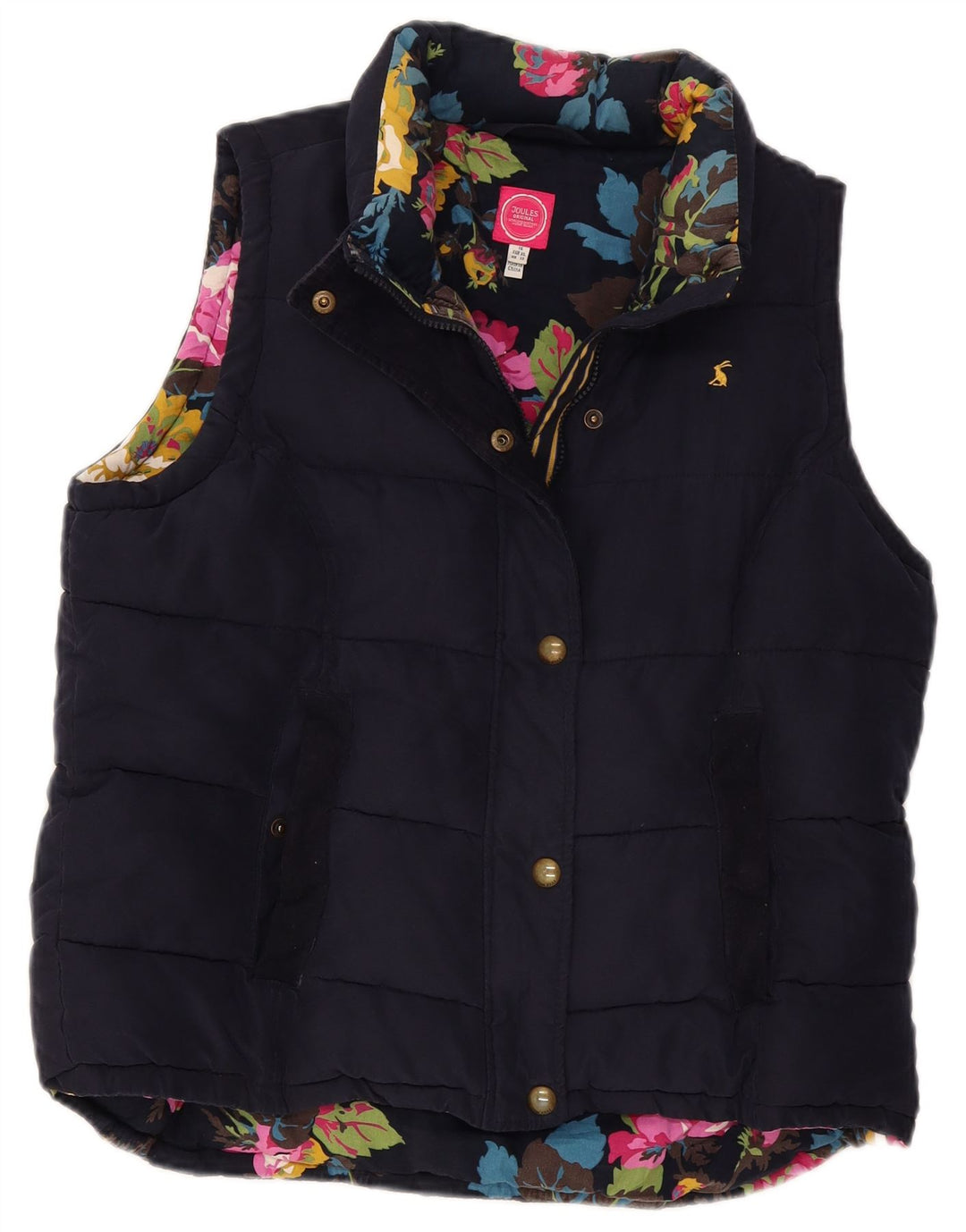 Joules Γυναικεία padded Gilet UK 18 XL Navy Blue Polyester